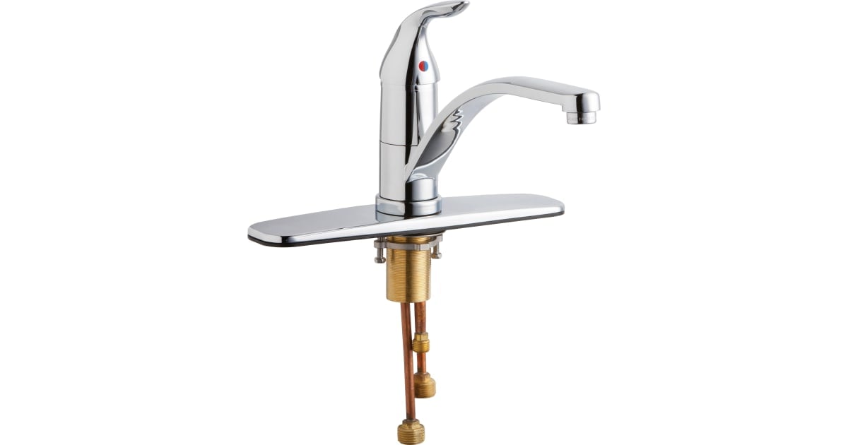 Commercial Grade Kitchen Faucet with Lever Handle & Escutcheon Plate, Polished Chrome -  ProCooker, PR4415053