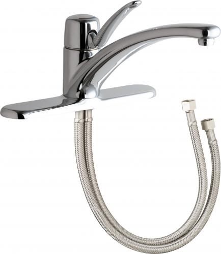 Picture of Chicago Faucets 2300-8E34ABCP Deck-Mounted Manual Sink Faucet with 8 in. Deck Plate, Polished Chrome