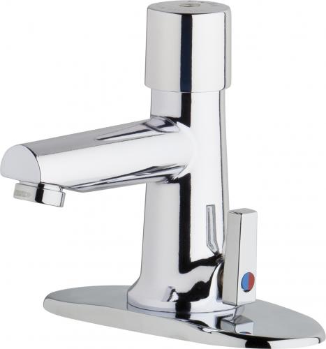 Deck-mounted metering sink faucet with 4 in. Deck Plate, Polished Chrome -  ProCooker, PR4415057