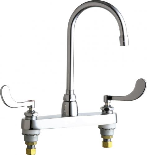 1100-GN2AE35-317AB Deck-Mounted Manual Sink Faucet with 8 in. Centers, Polished Chrome -  Chicago Faucets