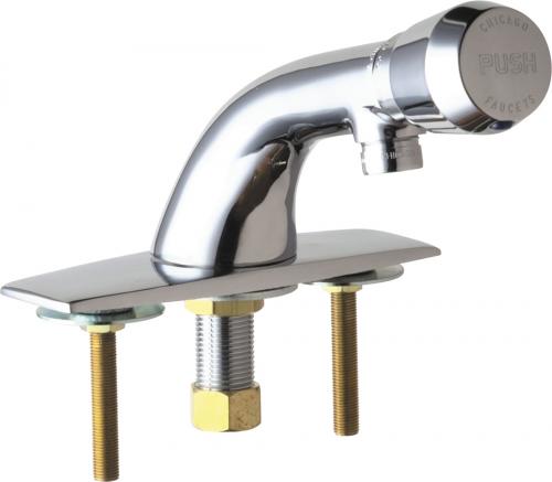 Single Supply Deck-Mounted Metering Sink Faucet with 4 in. Centers Deck Plate, Polished Chrome -  ProCooker, PR2971517