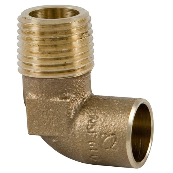 34 in.  Cast Copper x Male 90 deg Elbow