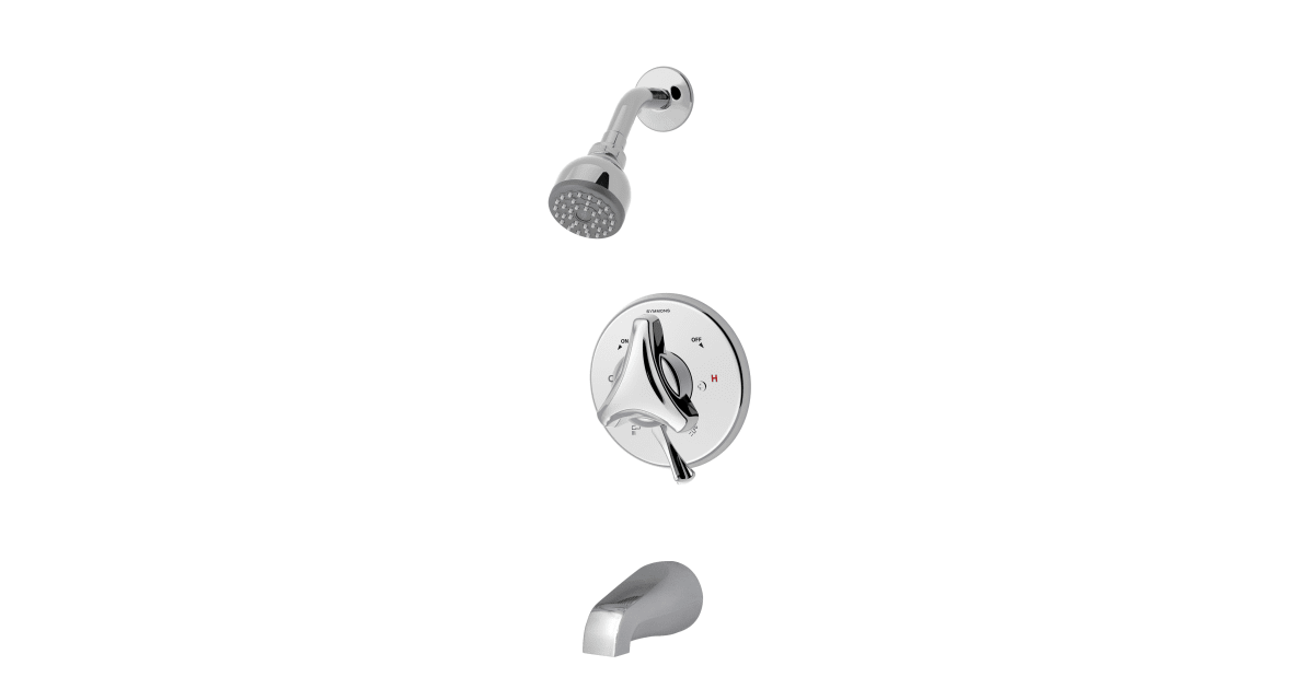 Picture of Symmons S-9602-P Origins Tub & Shower Trim Pack with Single Function Shower Head & Rough In Valve with Double Knob Handle