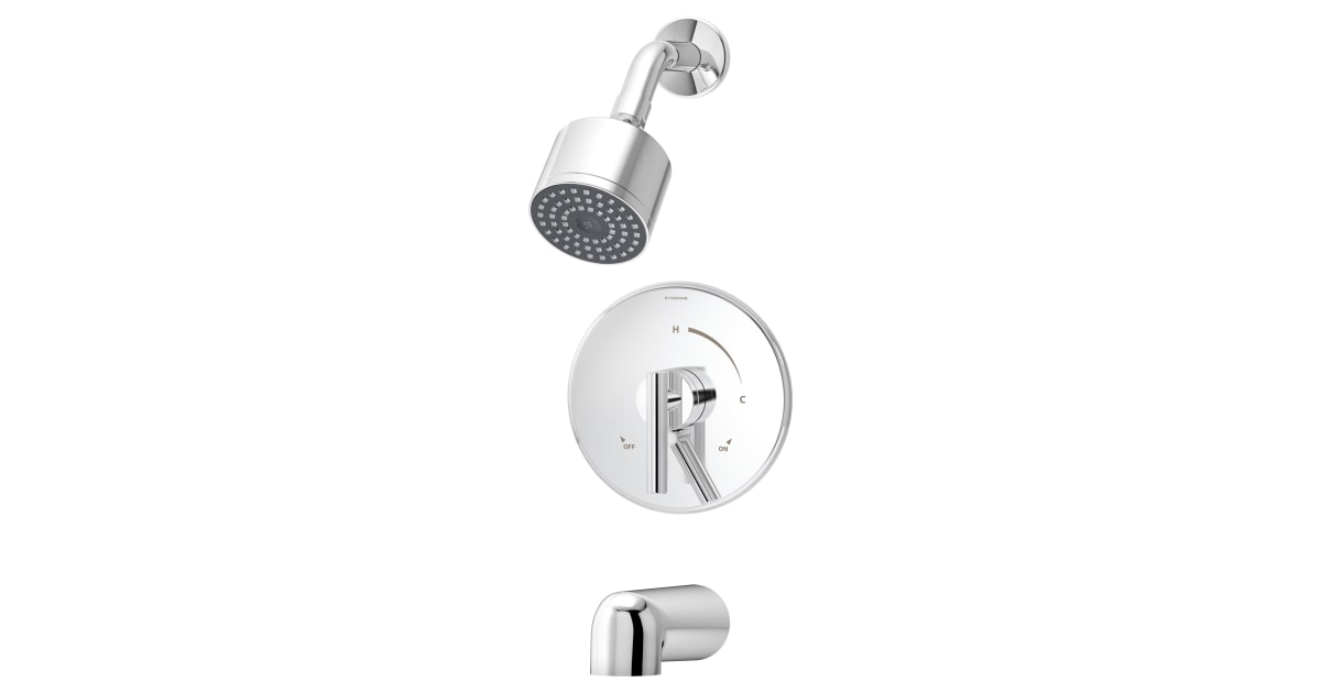 Picture of Symmons S-3502-CYL-B-1.5-TRM Dia Tub & Shower Trim Pack with 1.5 GPM Single Function Shower Head