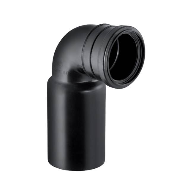 90 mm 90 deg Connection Bend for Wall-Hung WC Collar - Black