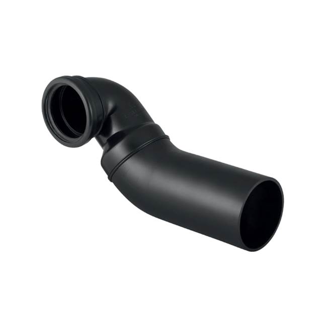 90 mm Offset to the Left Pe 90 deg Connection Bend for Wall-Hung WC Collar with Extension, Black