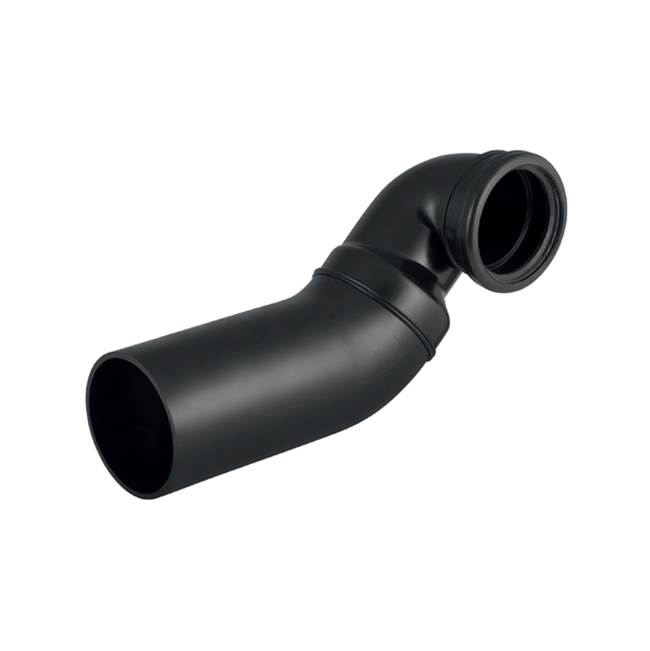 90 deg Pe Connection Bend for Wall-Hung WC Collar Offset to the Right with Extension, Black