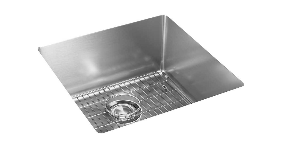 Picture of Elkay ECTRU17179TC 18.5 x 18.5 x 9 in. Crosstown 18 Gauge Undermount Single Basin Stainless Steel Kitchen Sink with Basin Rack & Basket Strainer