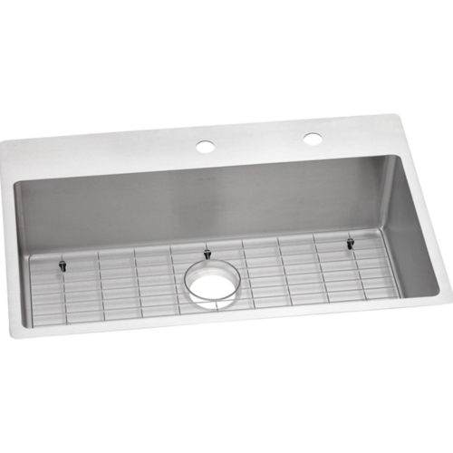 ECTSRS33229TBGFR2 33 x 22 x 9 in. Single Bowl Dual Mount Kitchen Sink Kit, Stainless Steel - 18 Gauge -  Elkay