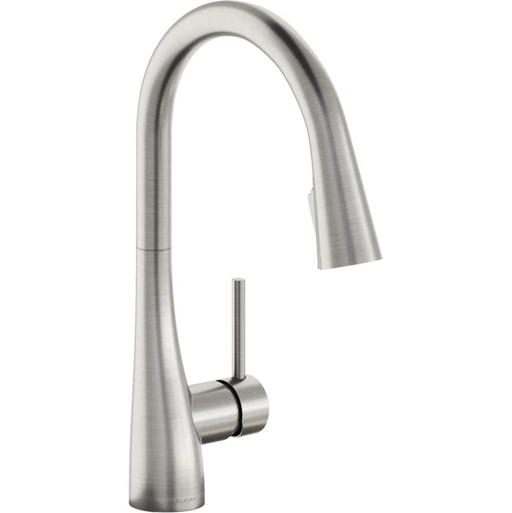 Picture of Elkay LKGT4083LS Gourmet Single Hole Kitchen Faucet with Pull-down Spray & Forward Lever Handle&#44; Lustrous Steel