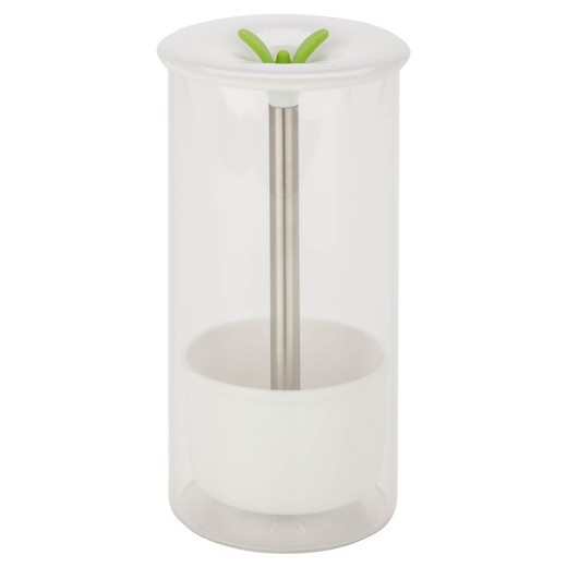Picture of HoneyCanDo KCH-06398 Glass Herb Preserver&#44; White & Clear