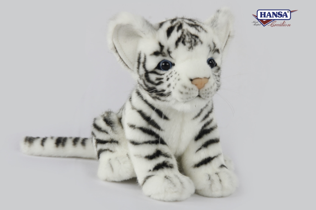 Picture of Hansa 7287 17 cm Tiger Cub, White