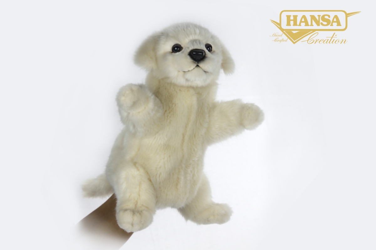 Picture of Hansa 7338 Puppy Puppet, White