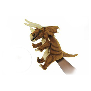 Picture of Hansa 7746 16 in. Triceratops Puppet Plush Toys, Brown -