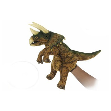 Picture of Hansa 7759 17 in. Triceratops Puppet Plush Toys&#44; Brown & Green -