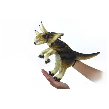 Picture of Hansa 7764 17 in. Triceratops Puppet Plush Toys&#44; Cream & Brown -