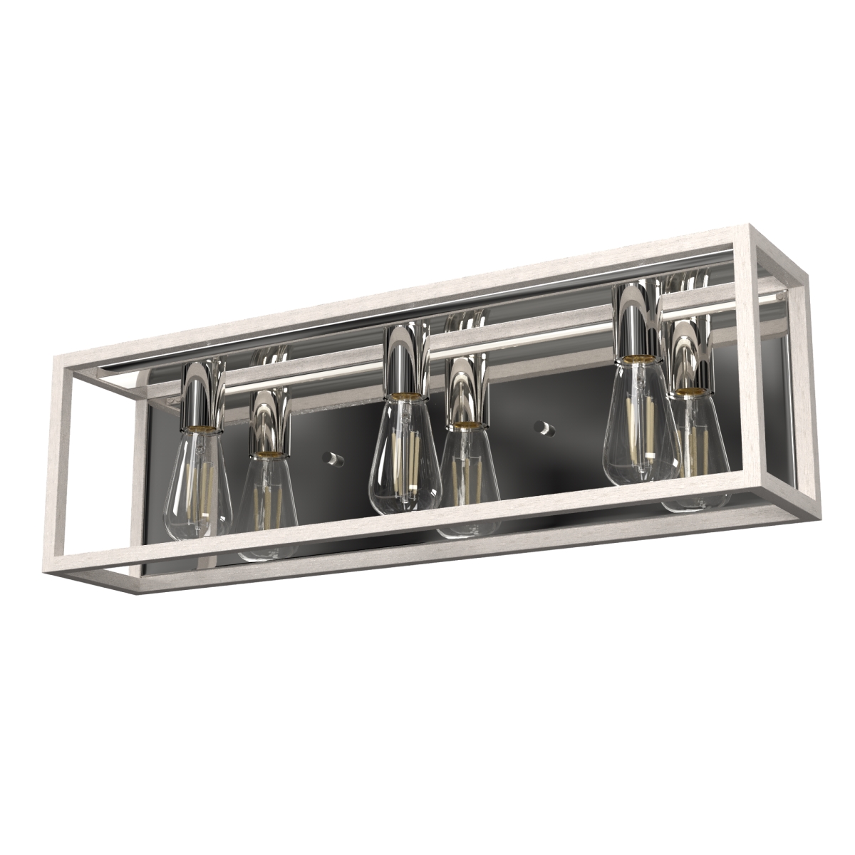 Picture of Hunter 19036 7.5 in. Squire Manor Distressed White & Chrome 3 Light Bathroom Vanity Wall Light Fixture