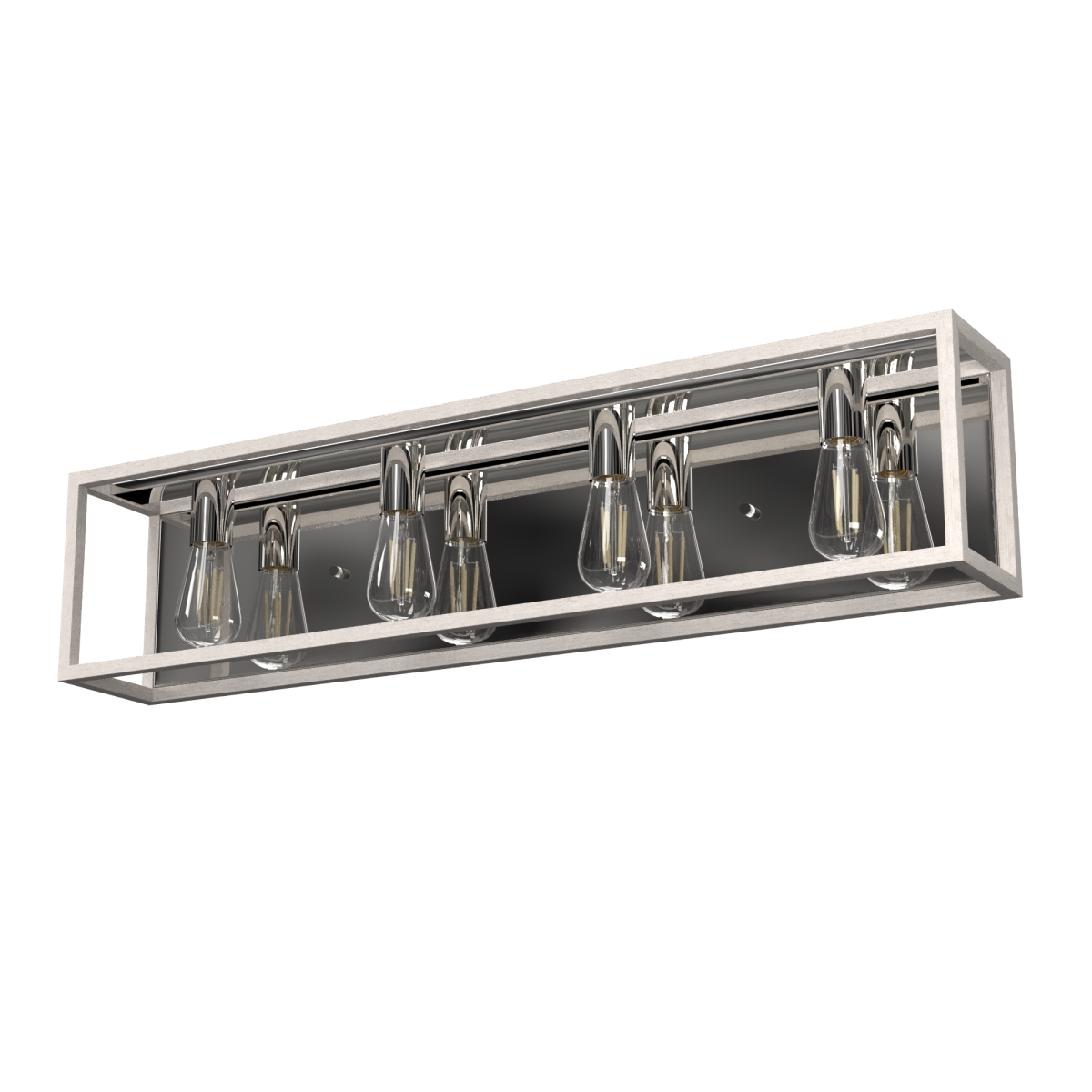 Picture of Hunter 19037 7.5 in. Squire Manor Distressed White & Chrome 4 Light Bathroom Vanity Wall Light Fixture