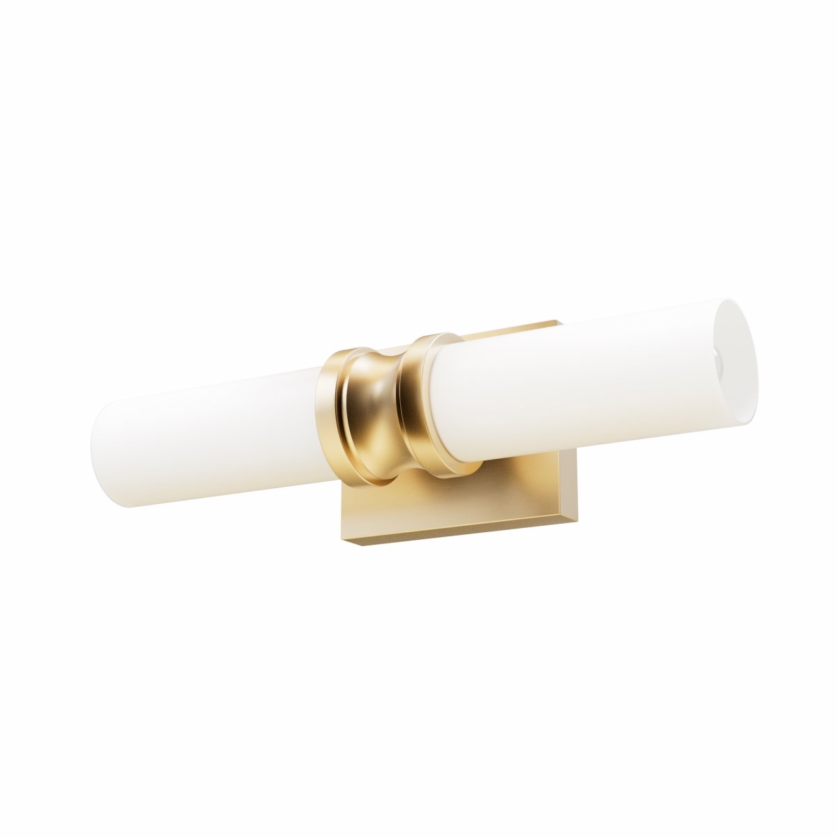 Picture of Hunter 19930 4.75 in. Lenlock Alturas Gold with Cased White Glass 2 Light Bathroom Vanity Wall Light Fixture