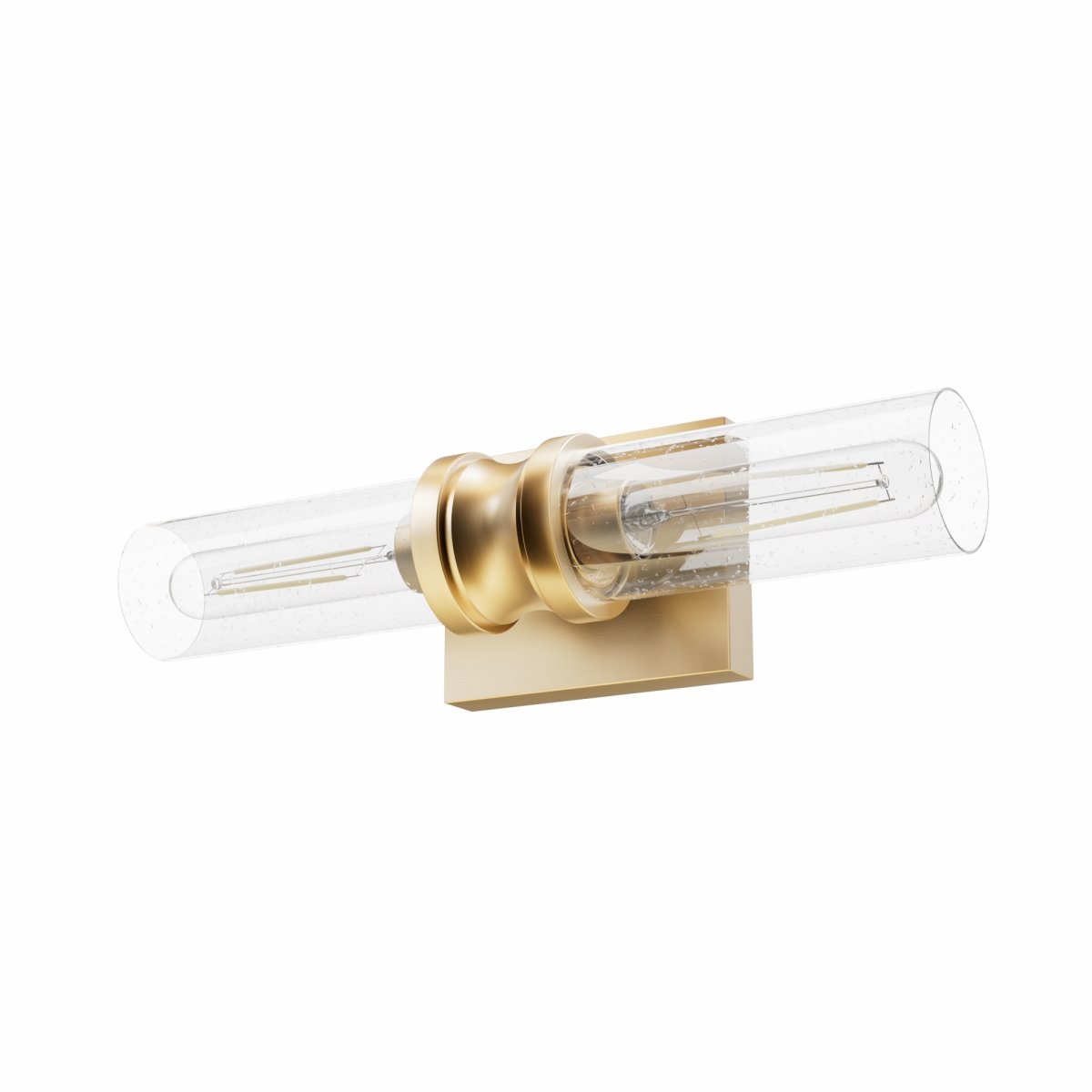 Picture of Hunter 19933 4.75 in. Lenlock Alturas Gold with Seeded Glass 2 Light Bathroom Vanity Wall Light Fixture