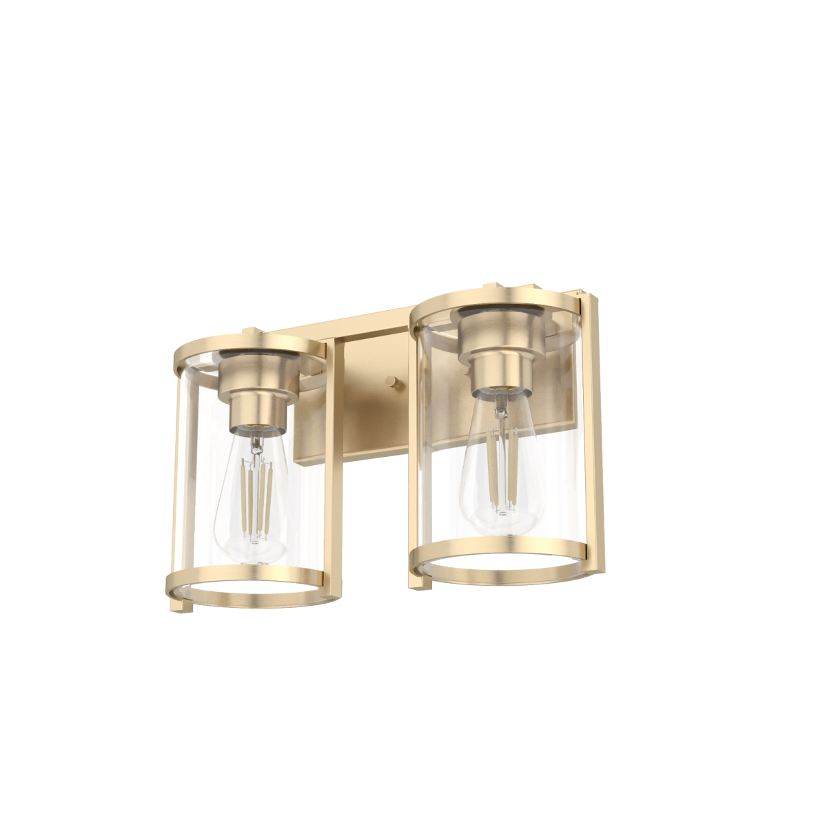 Picture of Hunter 48001 10.25 in. Astwood Alturas Gold with Clear Glass 2 Light Bathroom Vanity Wall Light Fixture