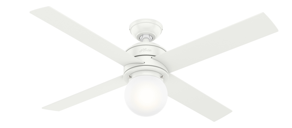 Picture of Hunter 50276 52 in. Hepburn Matte White Ceiling Fan with LED Light Kit & Wall Control