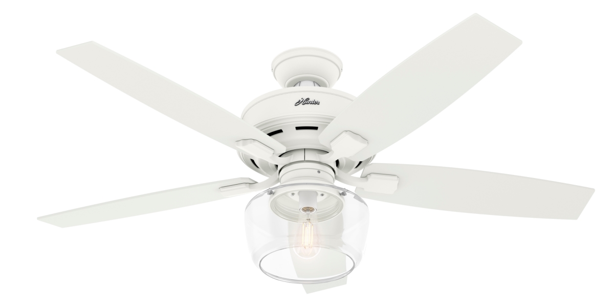 Picture of Hunter 50279 52 in. Bennett Matte White Ceiling Fan with LED Light Kit & Handheld Remote