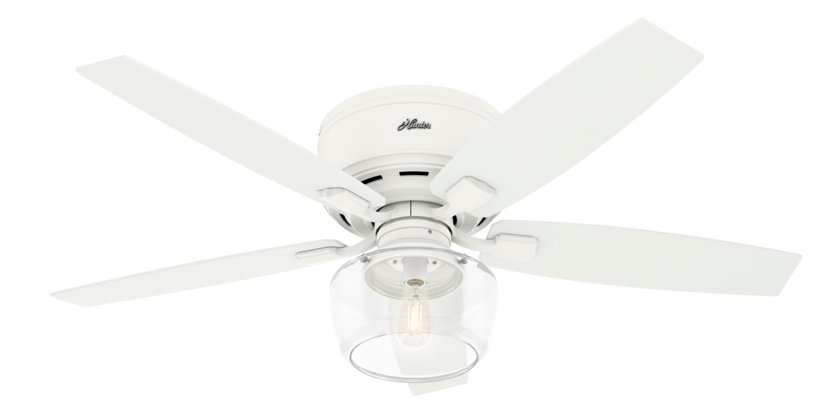 Picture of Hunter 50280 52 in. Bennett Matte White Low Profile Ceiling Fan with LED Light Kit & Handheld Remote