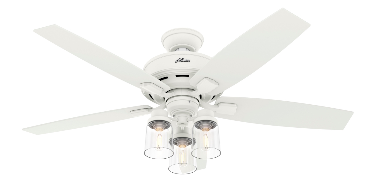 Picture of Hunter 50281 52 in. Bennett Matte White Ceiling Fan with LED Light Kit & Handheld Remote