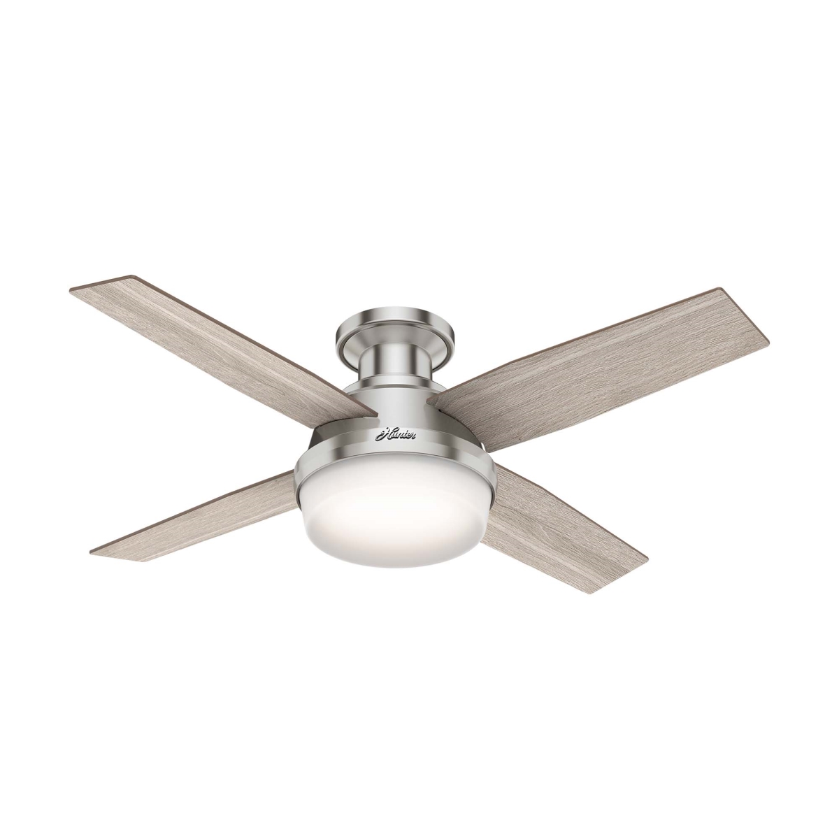 Picture of Hunter 50282 44 in. Dempsey Brushed Nickel Low Profile Ceiling Fan with LED Light Kit & Handheld Remote