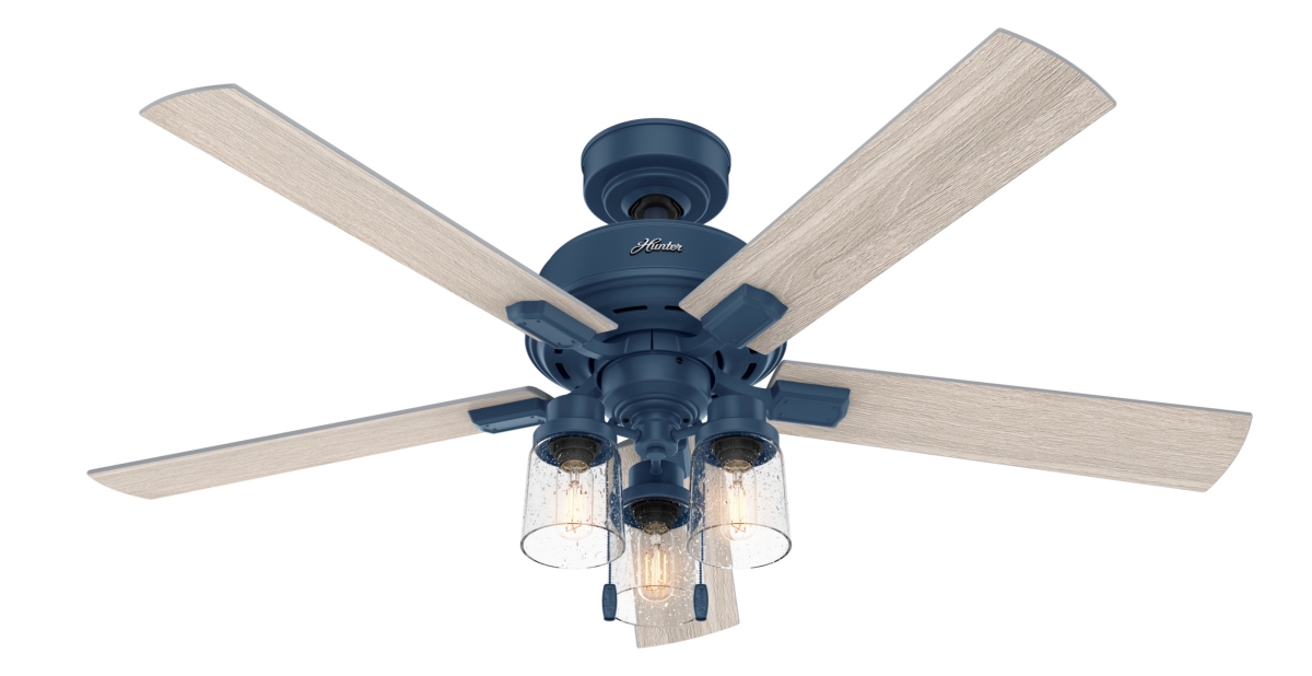 Picture of Hunter 50310 52 in. Hartland Indigo Blue Ceiling Fan with LED Light Kit & Pull Chain