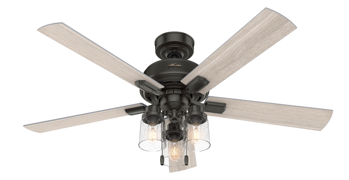 Picture of Hunter 50311 52 in. Hartland Noble Bronze Ceiling Fan with LED Light Kit & Pull Chain