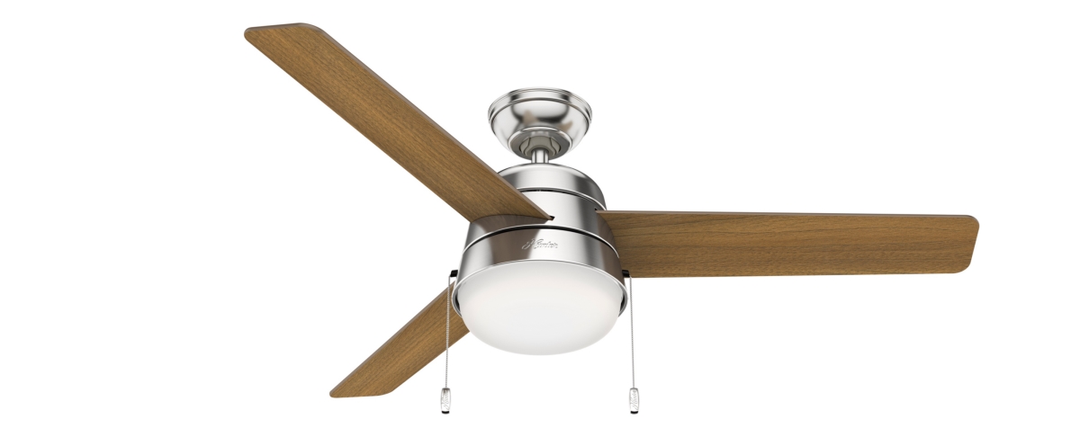 Picture of Hunter 50380 52 in. Aker Brushed Nickel Ceiling Fan with LED Light Kit & Pull Chain