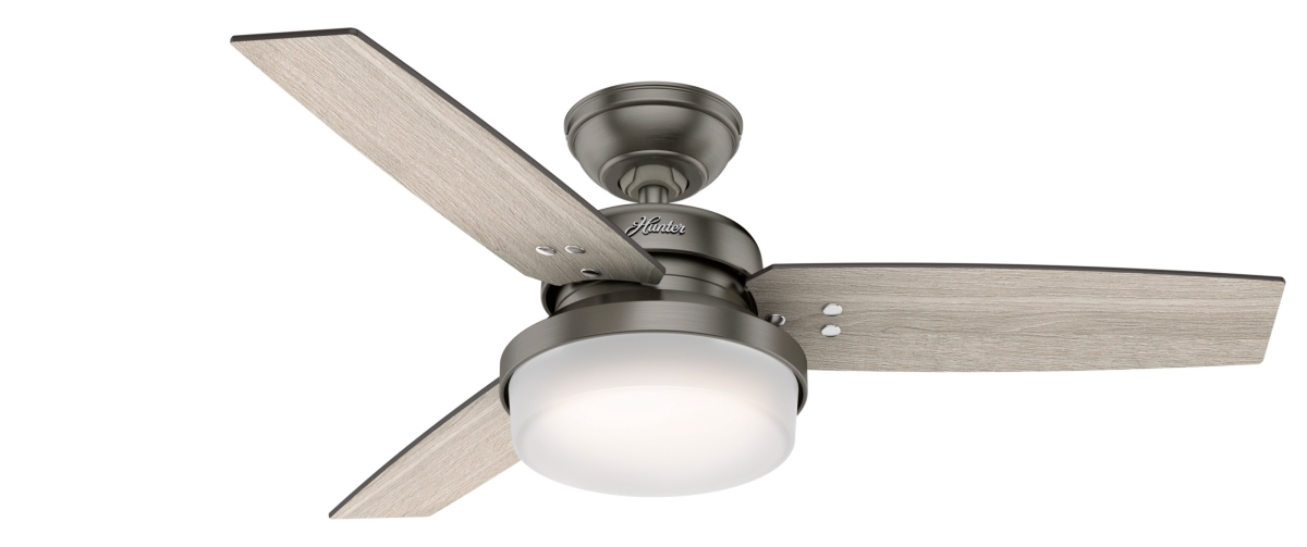Picture of Hunter 50393 44 in. Sentinel Brushed Slate Ceiling Fan with LED Light Kit & Handheld Remote