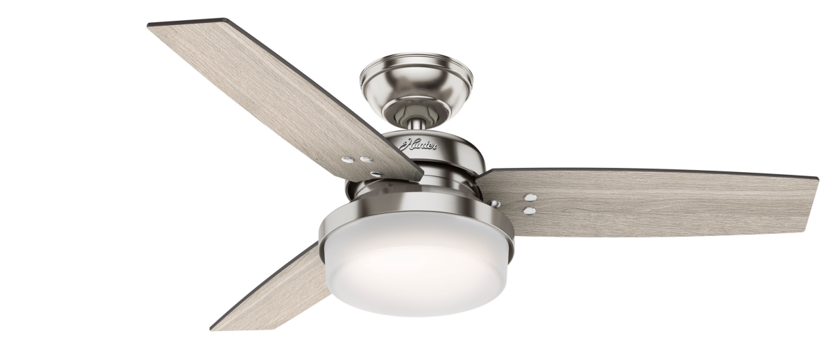 Picture of Hunter 50394 44 in. Sentinel Brushed Nickel Ceiling Fan with LED Light Kit & Handheld Remote