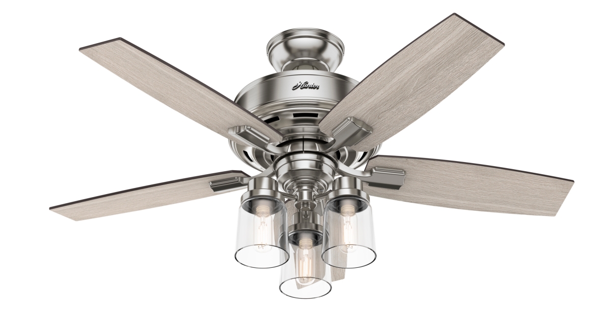 Picture of Hunter 50417 44 in. Bennett Brushed Nickel Ceiling Fan with LED Light Kit & Handheld Remote