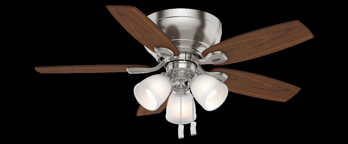 Picture of Casablanca 53187 44 in. Durant Brushed Nickel Low Profile Ceiling Fan with Light Kit & Pull Chain