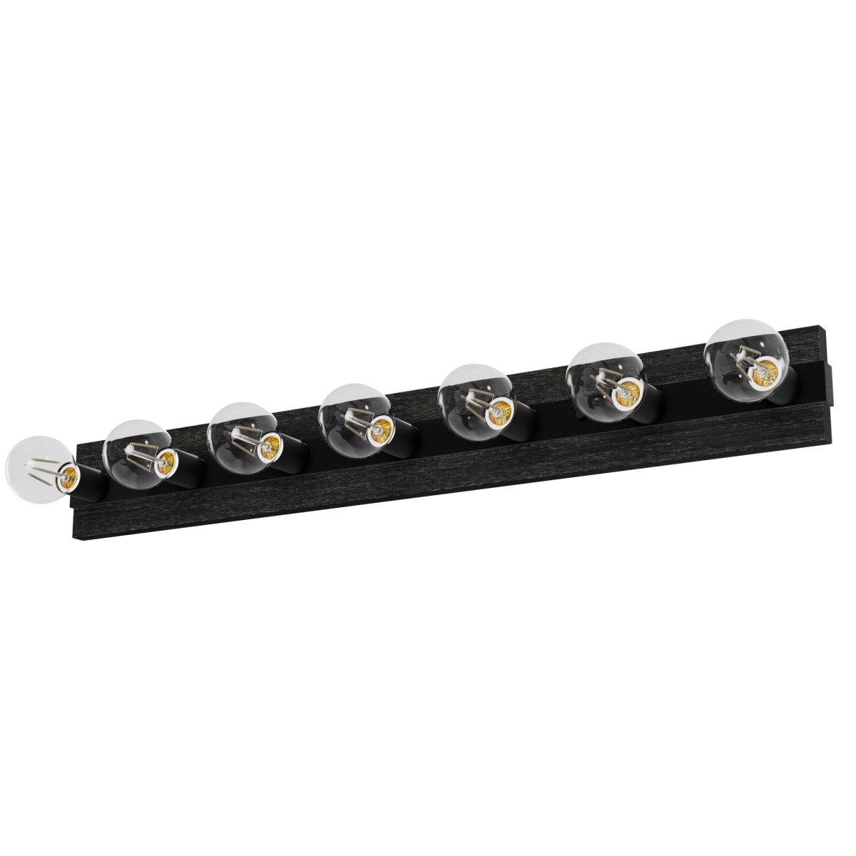 Picture of Hunter 13053 4.5 x 2.75 x 36 in. Donelson Natural Black Iron & Dark Ash 7 Light Bathroom Vanity Wall Light Fixture