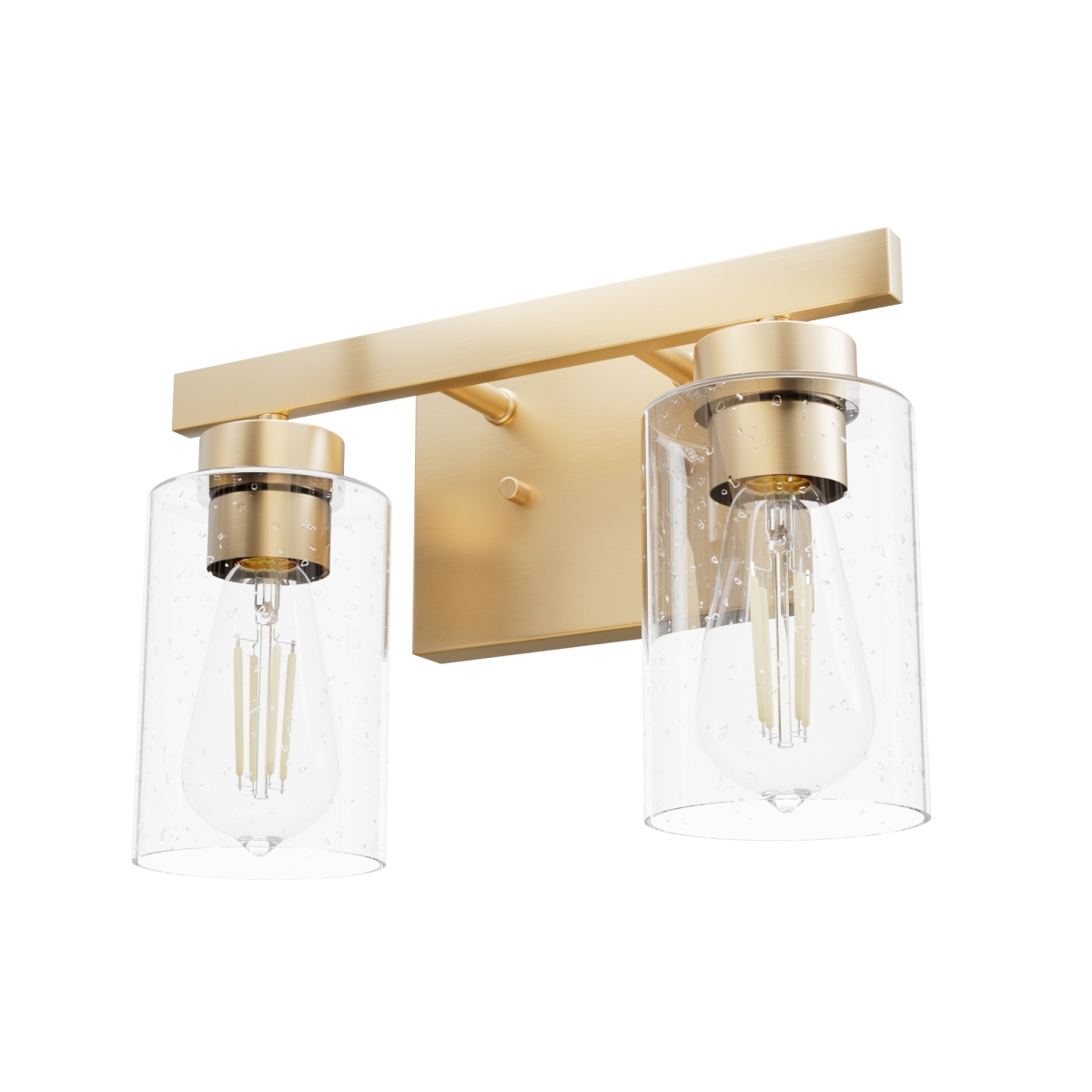 Picture of Hunter 13075 9 x 13 x 5.25 in. Hartland Alturas Gold with Seeded Glass 2 Light Bathroom Vanity Wall Light Fixture
