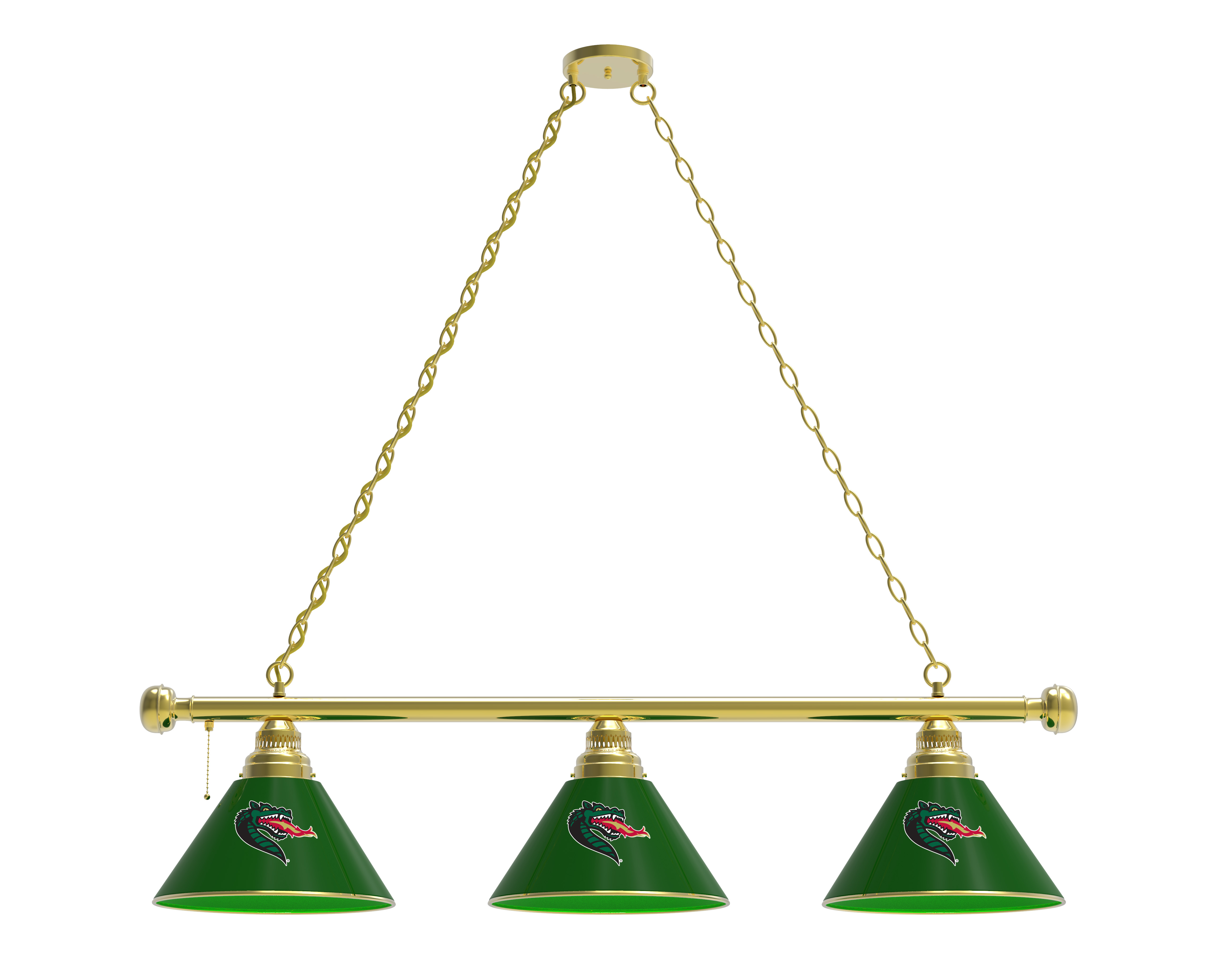 BL3BRAlaBir Alabama-Birmingham Blazers 3 Shade Pool Billiard Light- Brass
