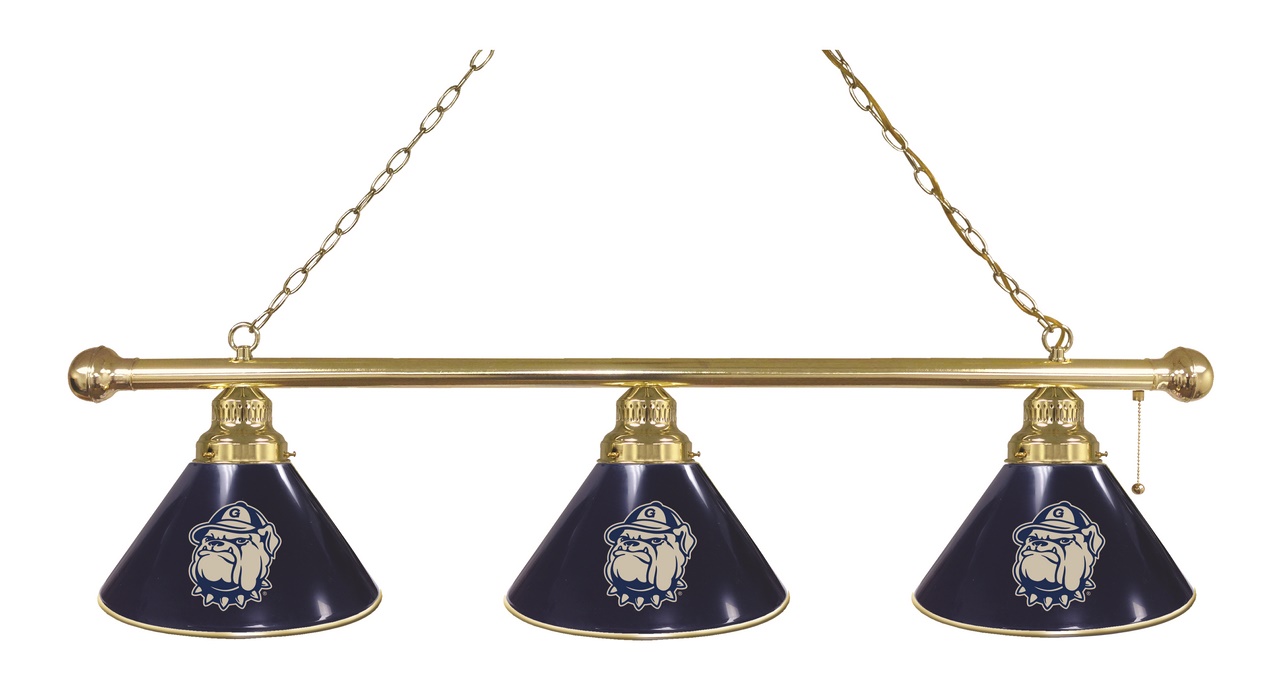 BL3BRGrgtwn Georgetown Hoyas 3 Shade Pool Billiard Light- Brass