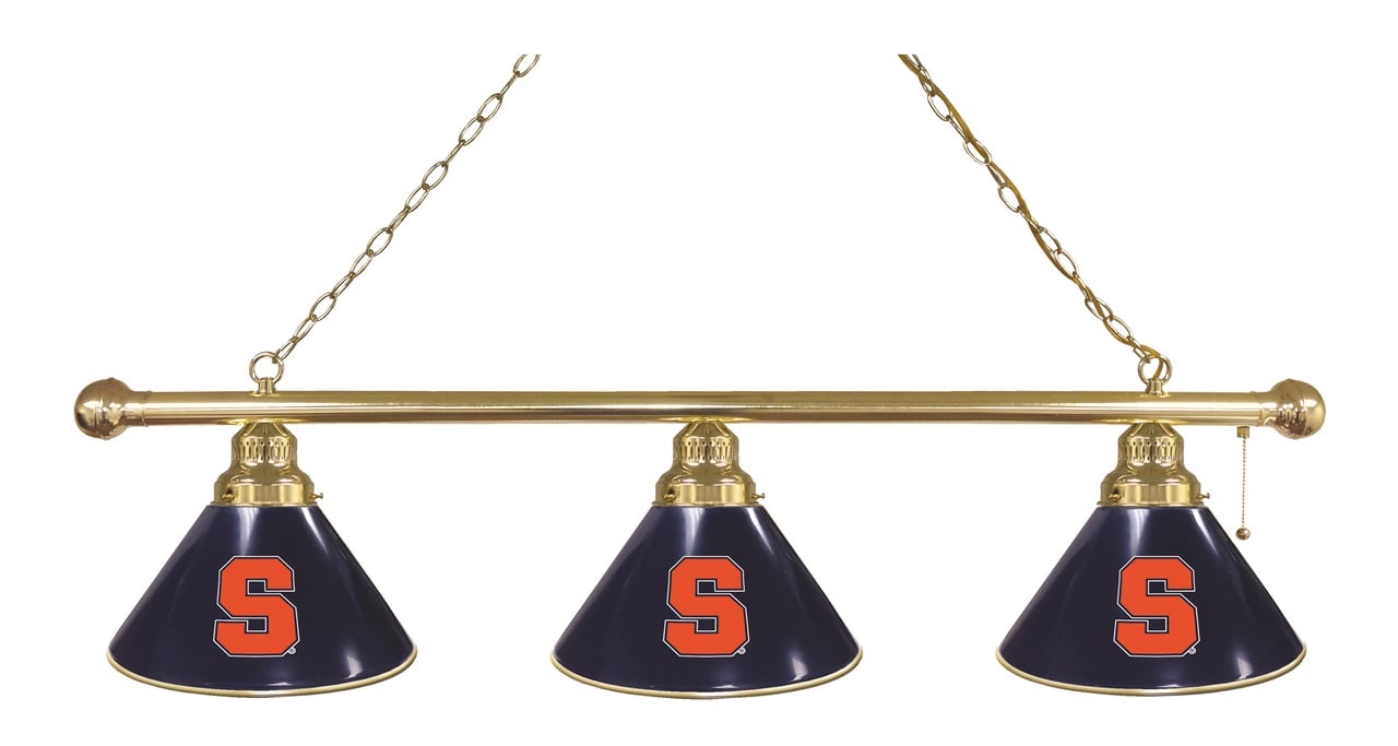 BL3BRSyrcse Syracuse Orange 3 Shade Pool Billiard Light- Brass
