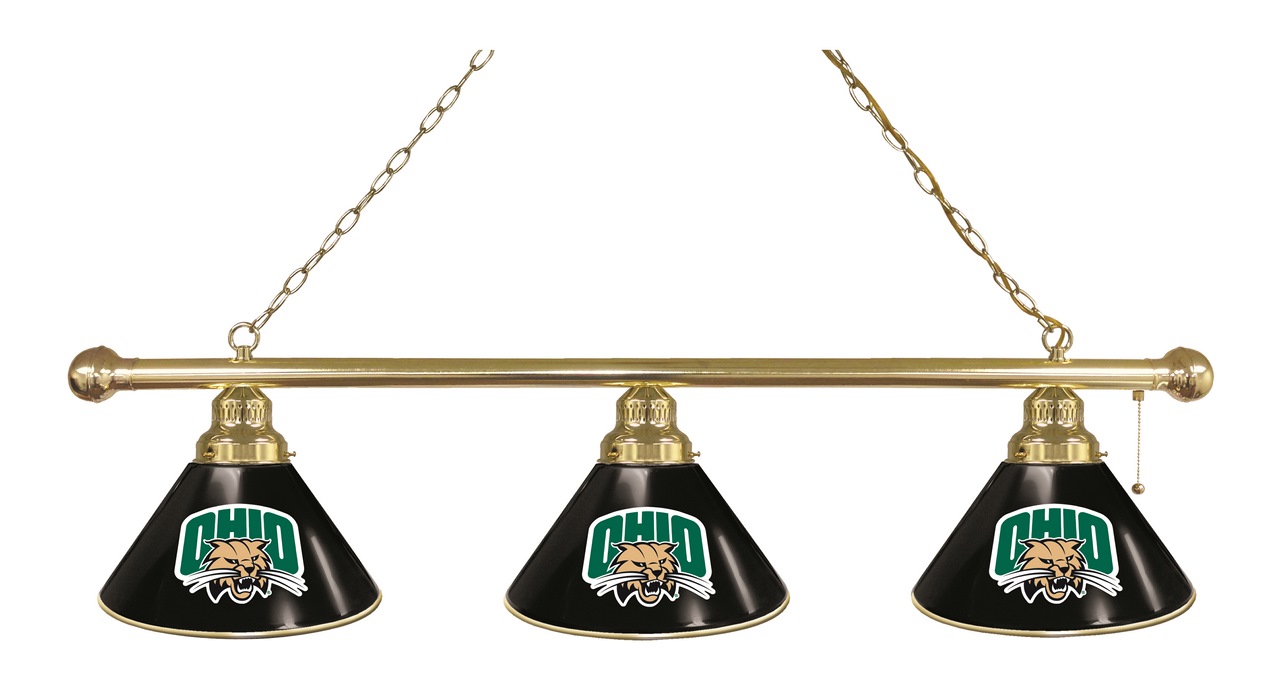BL3BRUnivOH Ohio Bobcats 3 Shade Pool Billiard Light- Brass