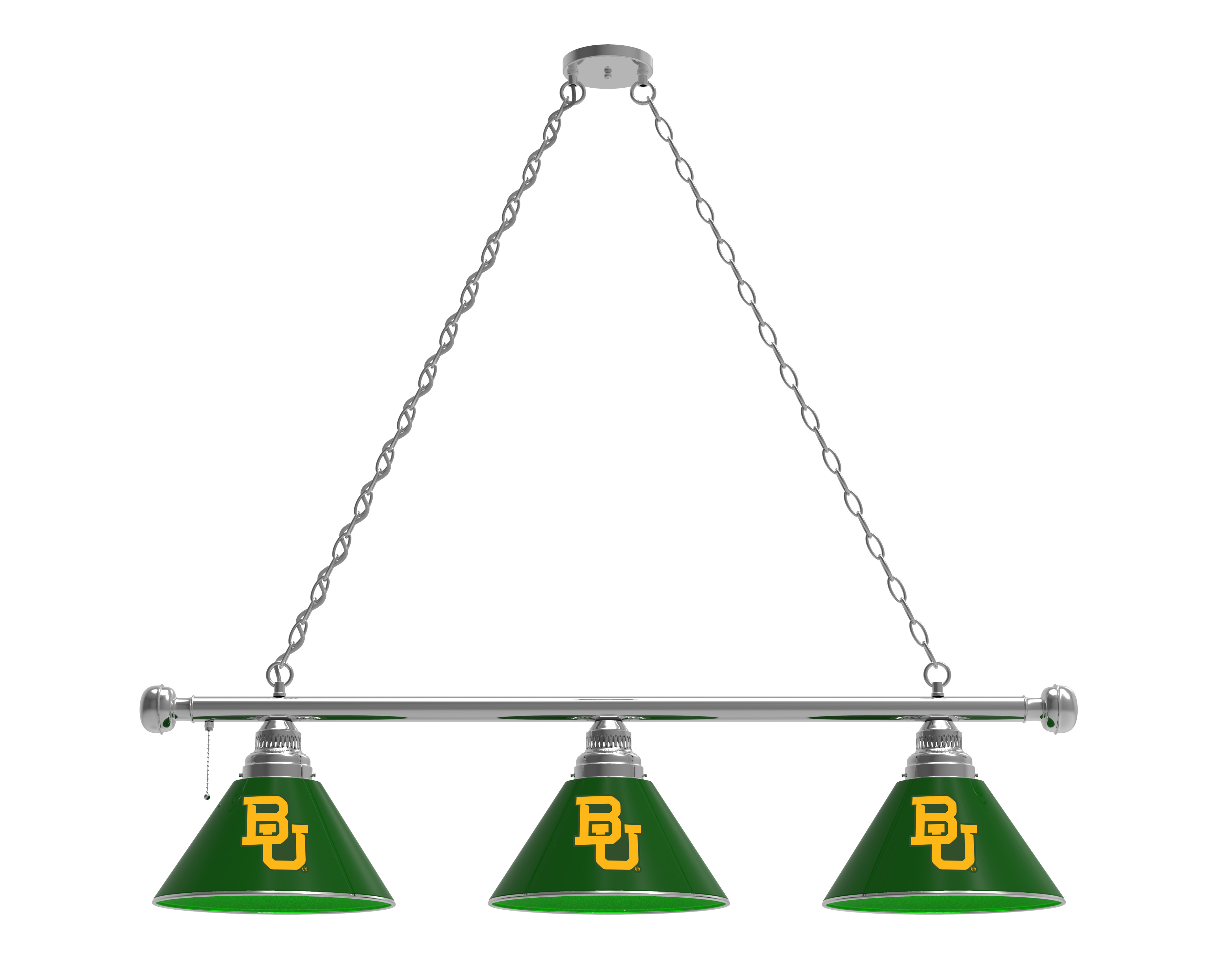 BL3CHBaylor Baylor Bears 3 Shade Pool Billiard Light- Chrome