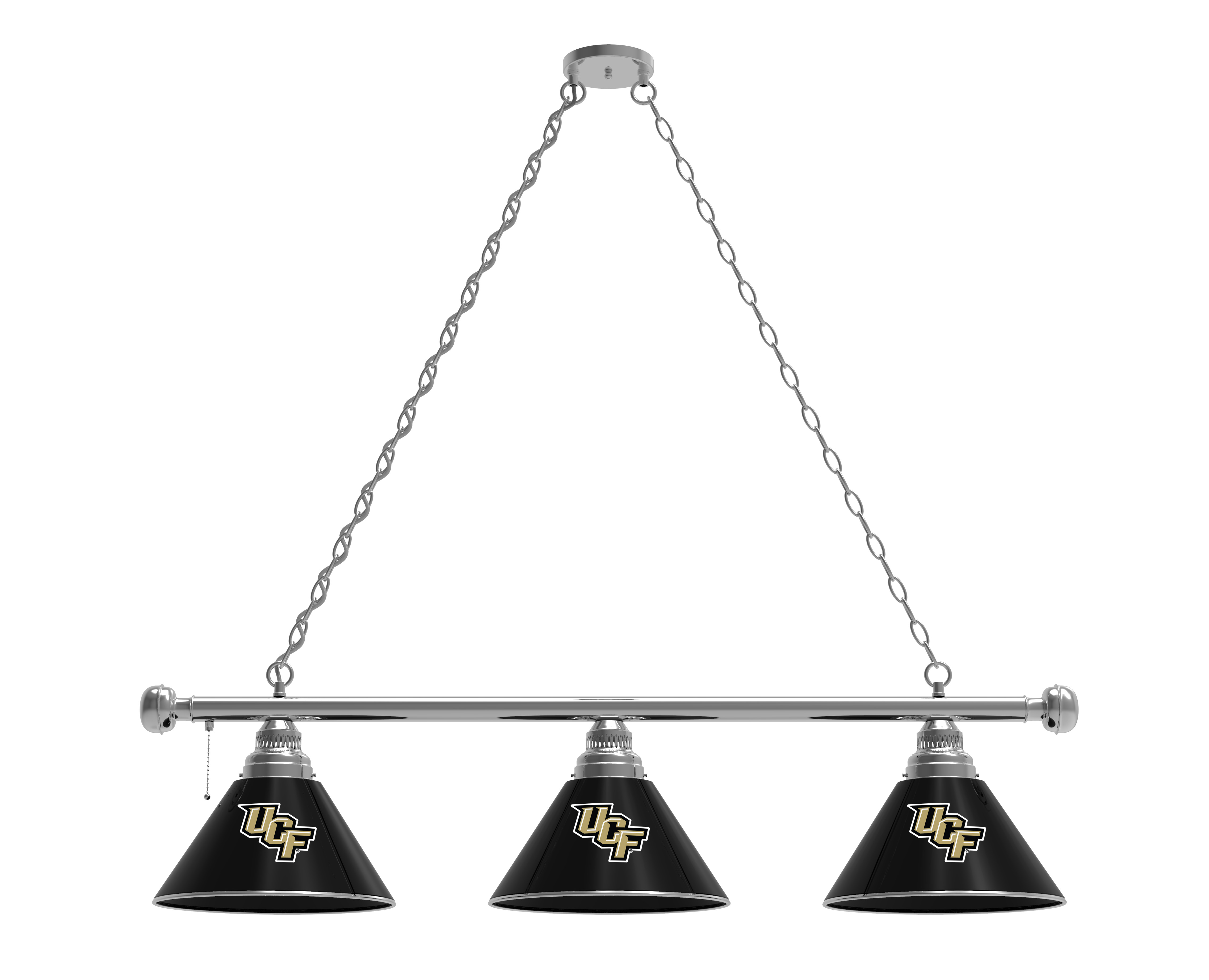 BL3CHCenFla Central Florida Knights 3 Shade Pool Billiard Light- Chrome