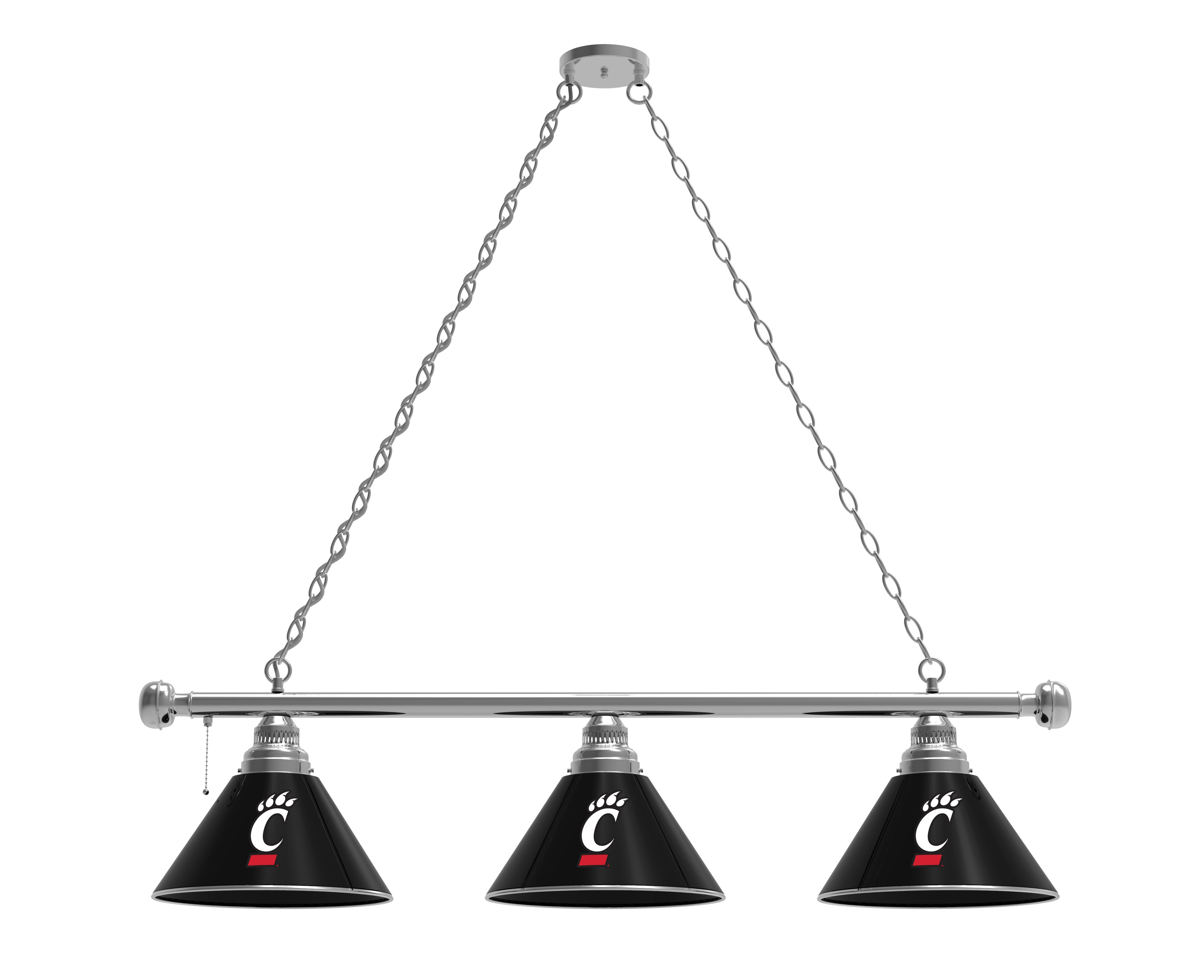 BL3CHCincin Cincinnati Bearcats 3 Shade Pool Billiard Light- Chrome