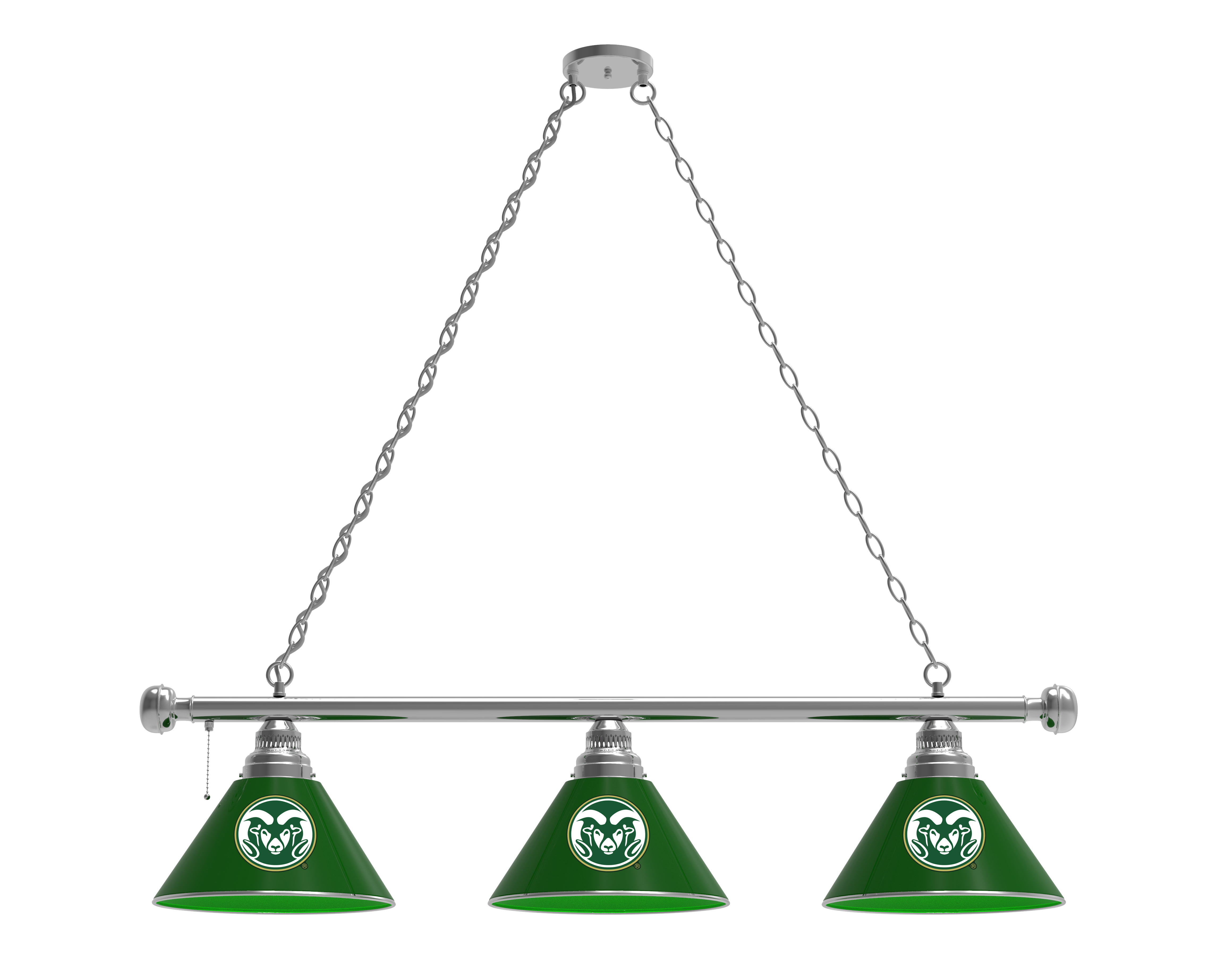 BL3CHColoSt Colorado State Rams 3 Shade Pool Billiard Light- Chrome
