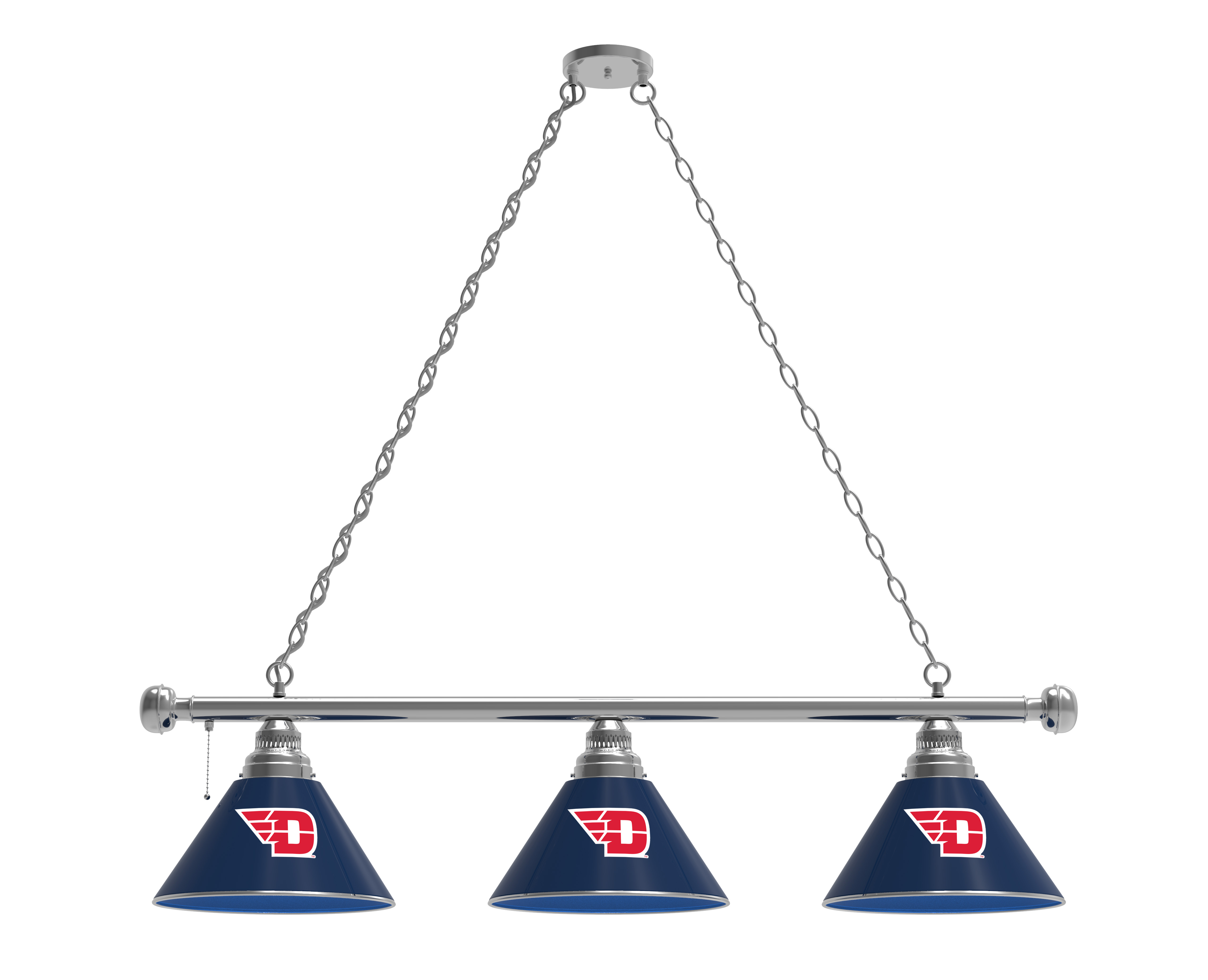 BL3CHDytnUn Dayton Flyers 3 Shade Pool Billiard Light- Chrome