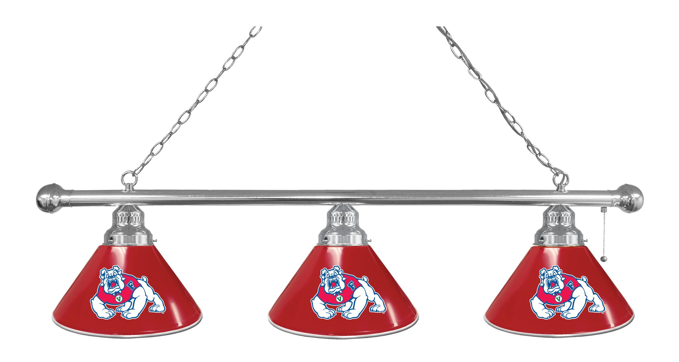 BL3CHFresSt Fresno State Bulldogs 3 Shade Pool Billiard Light- Chrome