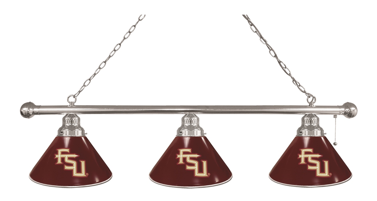 BL3CHFSU-FS Florida State Seminoles 3 Shade Pool Billiard Light- Chrome